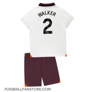 Manchester City Kyle Walker #2 Replik Auswärtstrikot Kinder 2023-24 Kurzarm (+ Kurze Hosen)
